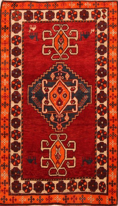 Gabbeh Red Hand Knotted 37 X 83 Area Rug 100-27758 Image 0