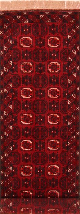 Bokhara Red Runner Hand Knotted 26 X 97 Area Rug 100-27760 Image 0