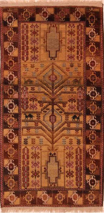 Baluch Brown Hand Knotted 34 X 66 Area Rug 100-27767 Image 0