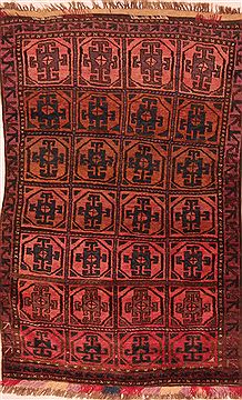 Baluch Red Hand Knotted 3'7" X 5'10"  Area Rug 100-27769