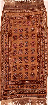 Afghan Baluch Beige Rectangle 4x6 ft Wool Carpet 27772