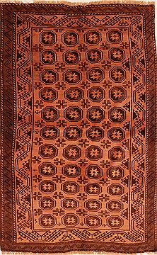 Afghan Baluch Beige Rectangle 5x7 ft Wool Carpet 27775
