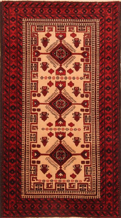 Baluch Red Hand Knotted 31 X 59 Area Rug 253-27778 Image 0
