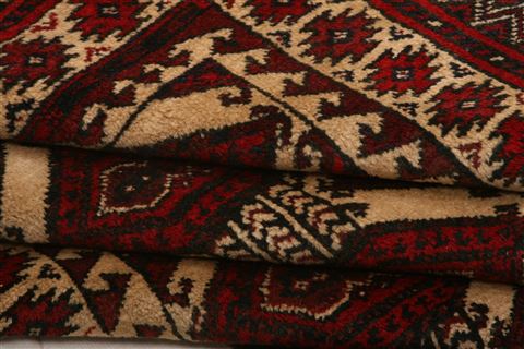 Baluch Beige Hand Knotted 34 X 63 Area Rug 100-27779 Image 3
