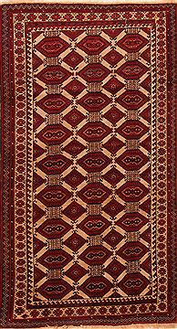 Baluch Beige Hand Knotted 3'4" X 6'3"  Area Rug 100-27779