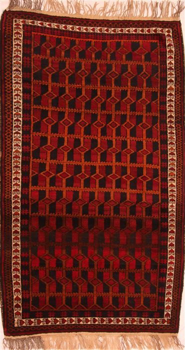 Baluch Red Hand Knotted 38 X 62 Area Rug 100-27781 Image 0