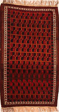 Baluch Red Hand Knotted 3'8" X 6'2"  Area Rug 100-27781