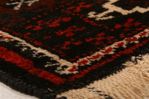 Baluch Orange Hand Knotted 35 X 64 Area Rug 100-27783 Image 1