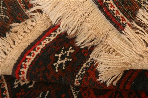 Baluch Orange Hand Knotted 35 X 64 Area Rug 100-27783 Image 4