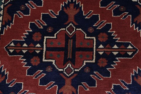 Kazak Red Runner Hand Knotted 211 X 99 Area Rug 250-27784 Image 4