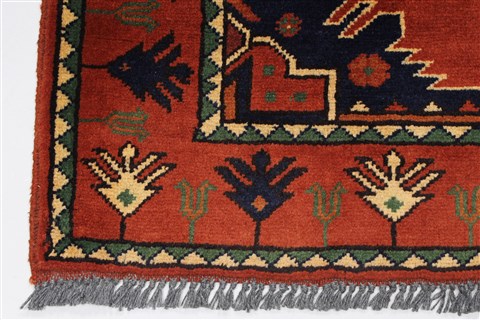 Kazak Red Runner Hand Knotted 211 X 99 Area Rug 250-27784 Image 5