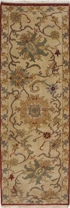 Chobi Beige Runner Hand Knotted 211 X 87  Area Rug 250-27785 Image 0