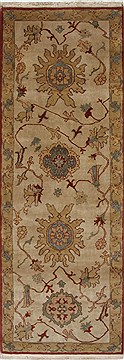 Egyptian Chobi Beige Runner 6 to 9 ft Wool Carpet 27786