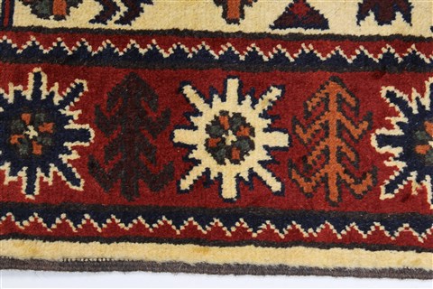 Kazak Yellow Runner Hand Knotted 29 X 100 Area Rug 250-27789 Image 4