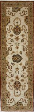 Chobi White Runner Hand Knotted 3'1" X 10'2"  Area Rug 250-27790