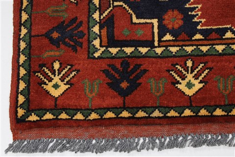 Kazak Blue Runner Hand Knotted 210 X 99 Area Rug 250-27793 Image 4