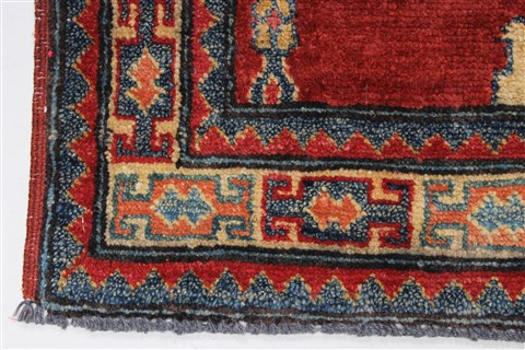 Kazak Beige Runner Hand Knotted 29 X 94 Area Rug 250-27797 Image 4