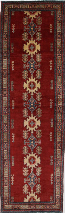 Kazak Beige Runner Hand Knotted 29 X 94 Area Rug 250-27797 Image 0