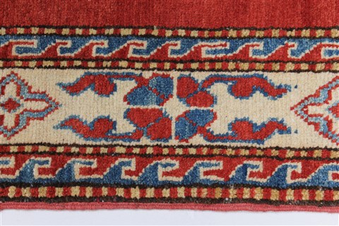 Kazak Beige Runner Hand Knotted 28 X 97 Area Rug 250-27798 Image 2