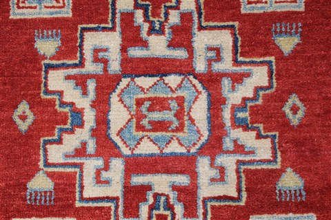Kazak Beige Runner Hand Knotted 28 X 97 Area Rug 250-27798 Image 3