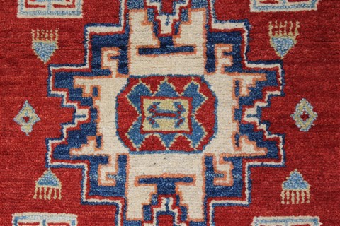 Kazak Beige Runner Hand Knotted 28 X 97 Area Rug 250-27798 Image 4