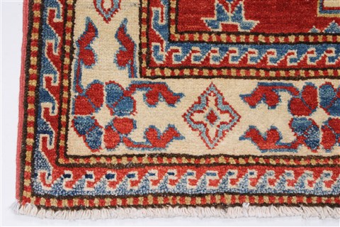 Kazak Beige Runner Hand Knotted 28 X 97 Area Rug 250-27798 Image 5