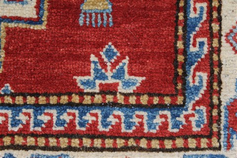 Kazak Beige Runner Hand Knotted 28 X 97 Area Rug 250-27798 Image 7