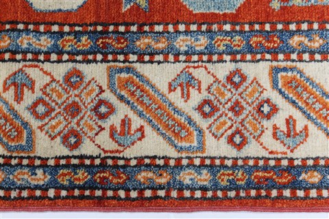 Kazak Blue Runner Hand Knotted 28 X 101 Area Rug 250-27800 Image 1