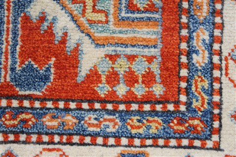Kazak Blue Runner Hand Knotted 28 X 101 Area Rug 250-27800 Image 6