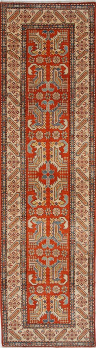 Kazak Blue Runner Hand Knotted 28 X 101 Area Rug 250-27800 Image 0