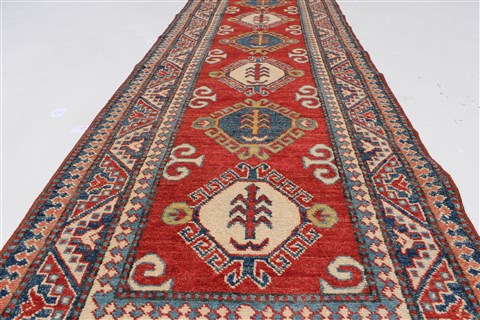 Kazak Blue Runner Hand Knotted 27 X 910 Area Rug 250-27801 Image 1