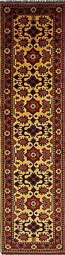 Indian Turkman Brown Runner 10 to 12 ft Wool Carpet 27803