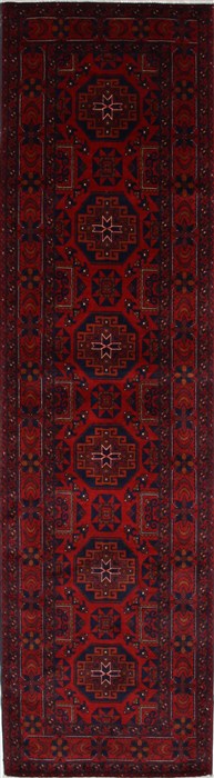 Shahre Babak Blue Runner Hand Knotted 27 X 99  Area Rug 250-27808 Image 0