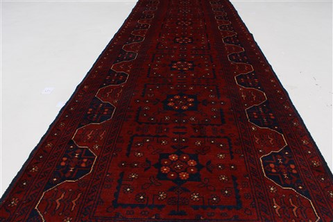Khan Mohammadi Blue Runner Hand Knotted 28 X 95 Area Rug 250-27810 Image 1