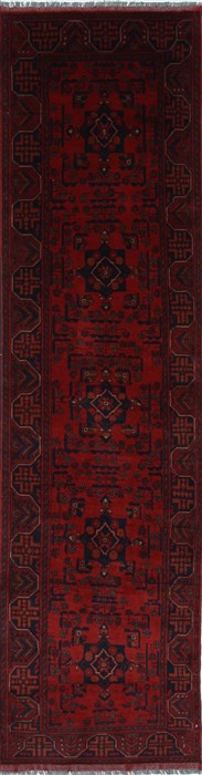 Khan Mohammadi Blue Runner Hand Knotted 26 X 97  Area Rug 250-27812 Image 0