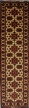 Turkman Brown Runner Hand Knotted 2'9" X 10'0"  Area Rug 250-27813