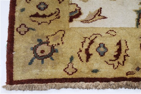 Chobi White Runner Hand Knotted 33 X 101 Area Rug 250-27816 Image 6