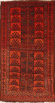 Baluch Red Runner Hand Knotted 3'5" X 6'11"  Area Rug 100-27823