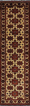 Afghan Kazak Beige Runner 10 to 12 ft Wool Carpet 27825
