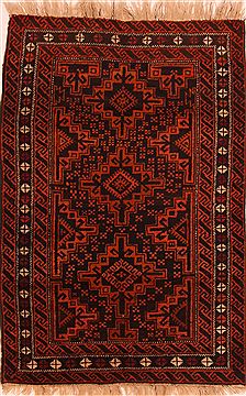 Afghan Baluch Brown Rectangle 4x6 ft Wool Carpet 27826