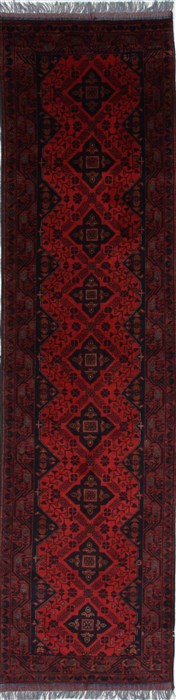 Khan Mohammadi Blue Runner Hand Knotted 26 X 98 Area Rug 250-27827 Image 0