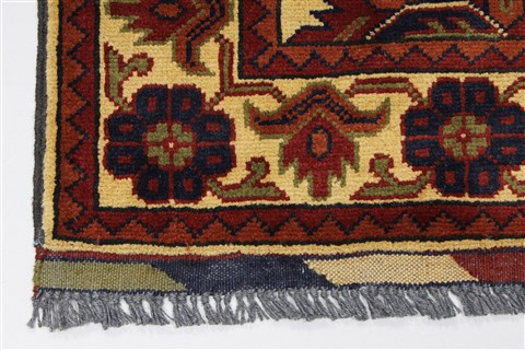 Kazak Beige Runner Hand Knotted 28 X 110 Area Rug 250-27829 Image 4