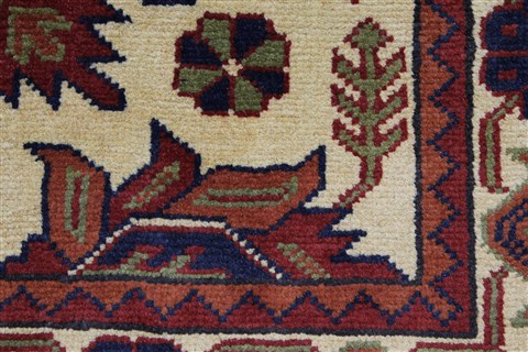 Kazak Beige Runner Hand Knotted 28 X 110 Area Rug 250-27829 Image 6