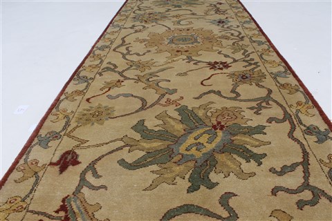 Chobi Beige Runner Hand Knotted 211 X 86 Area Rug 250-27830 Image 1