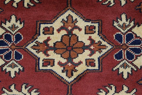 Kazak Red Runner Hand Knotted 211 X 99 Area Rug 250-27832 Image 3