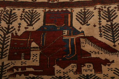 Baluch Beige Hand Knotted 32 X 61 Area Rug 100-27833 Image 4