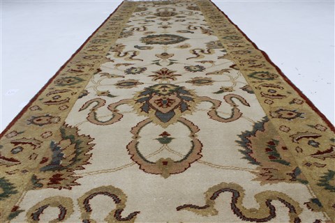 Chobi Beige Runner Hand Knotted 31 X 100 Area Rug 250-27836 Image 3