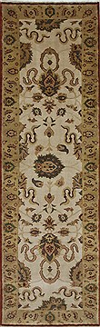 Chobi Beige Runner Hand Knotted 3'1" X 10'0"  Area Rug 250-27836
