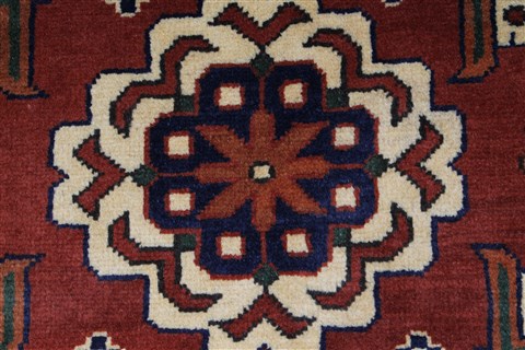 Kazak Red Runner Hand Knotted 210 X 92 Area Rug 250-27838 Image 3