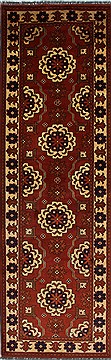 Afghan Kazak Red Runner 6 to 9 ft Wool Carpet 27838